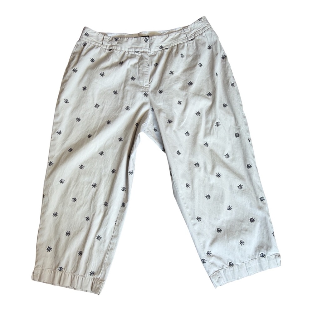 Talbot Heritage Capri Pants with Navy Starburst Motif Size 16p